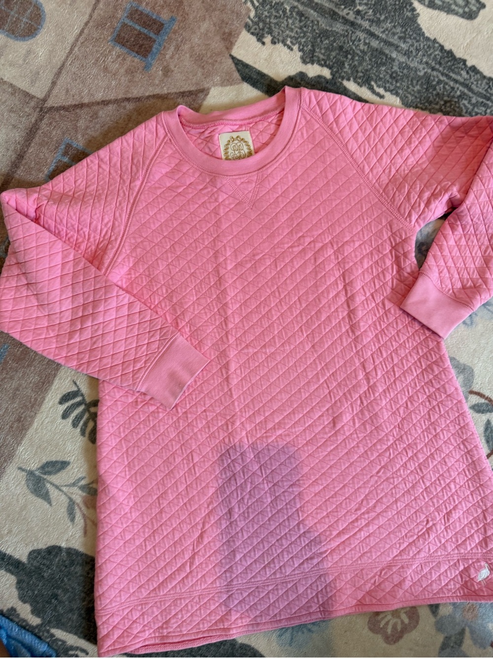 The Beaufort Bonnet Company Pink Quilted Crewneck Dress
